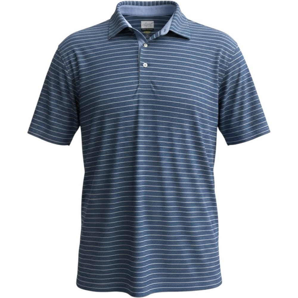Greg Norman Collection fine-horizontal-striped short-sleeve golf polo shirt XL